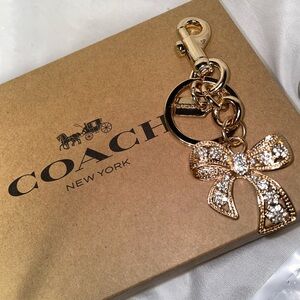 Coach Gold Bling Bow Keychain Bag Charm